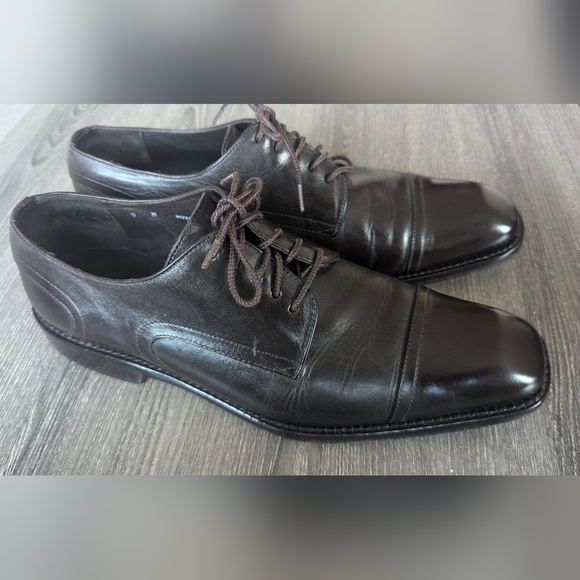 🔥Price Drop🔥Dark Brown Leather Derbys Cap Toe Myer , 9 M/US - Picture 2 of 12